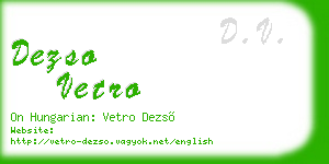 dezso vetro business card